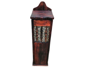 Vintage francés pesado Huche - dolor madera francés Baguette Caja de madera de pan de madera Trastero almacenamiento rústico cocina casa de campo pan Hutch / Chez Rai