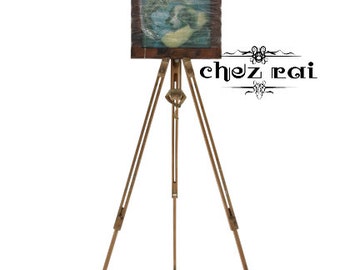 Vintage Tall Winsor And Newton London Made In England Wooden Folding Adjustable Patina Easel Art Display Artist Painting Gift Idea / ChezRai