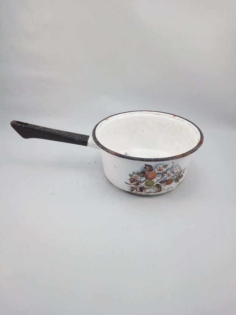 Vintage Saucepan Enamelware Sauce Pan Farmhouse Rustic Country Etsy