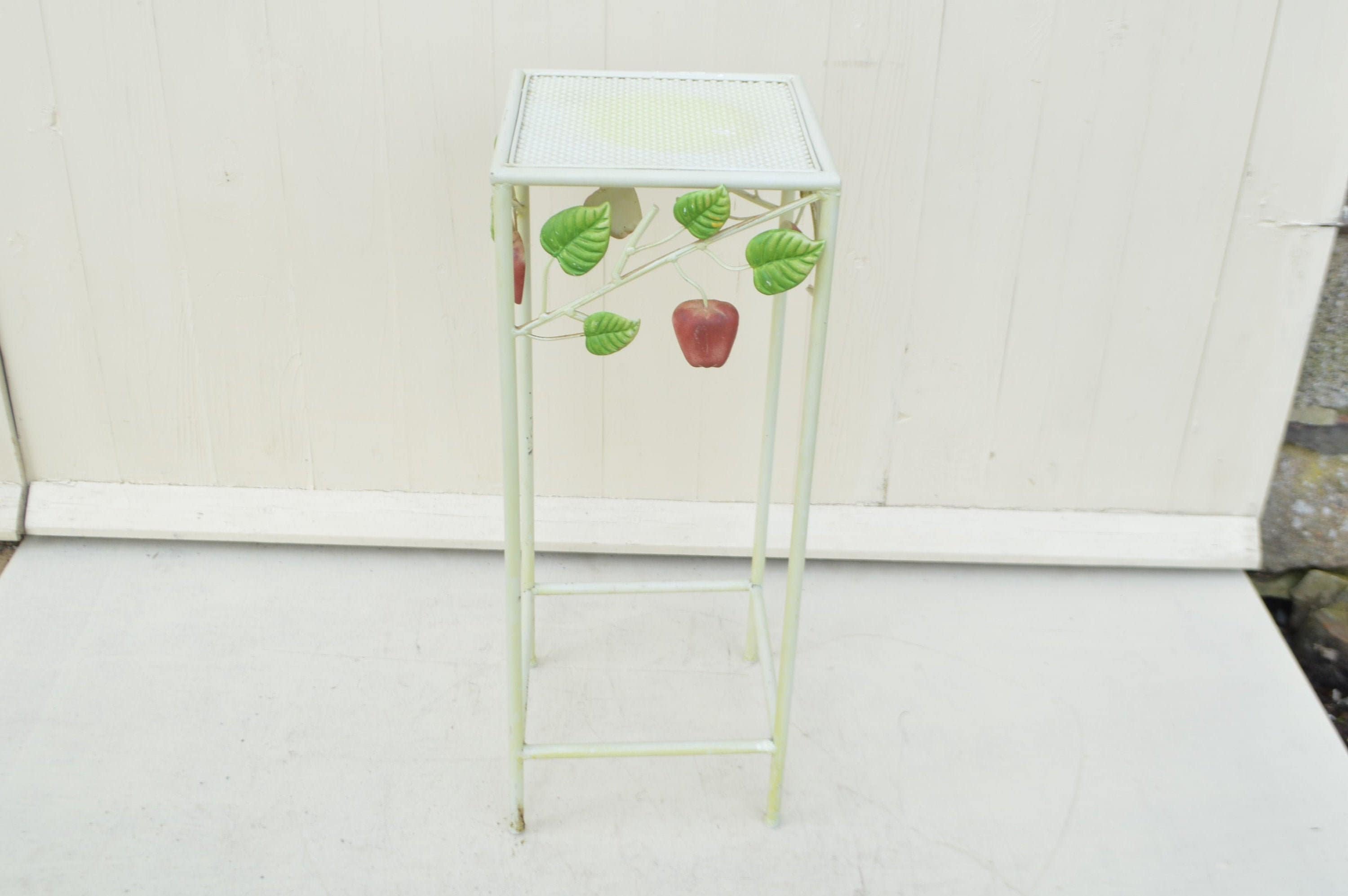 Vintage Metal Side Table Stand Plant Display Room Décor Conservatory Hallway Entryway Vase Container