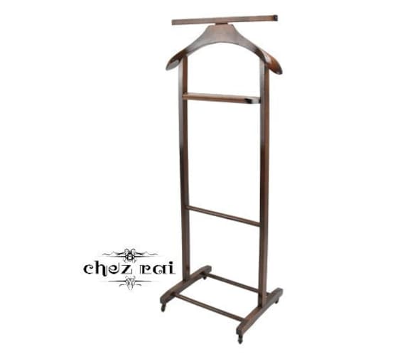 Valet De Chambre Français Vintage, Valet Chambre, Simple Rangée Cintres En Bois, Costume Bureau, Plateau Bibelots, Cadeau Pour Lui/Chezrai