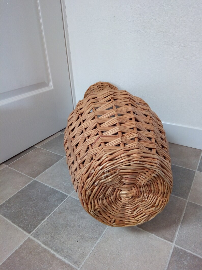 Vintage Tall Rattan Vase Wicker Pitcher Home Decor Decorative Etsy