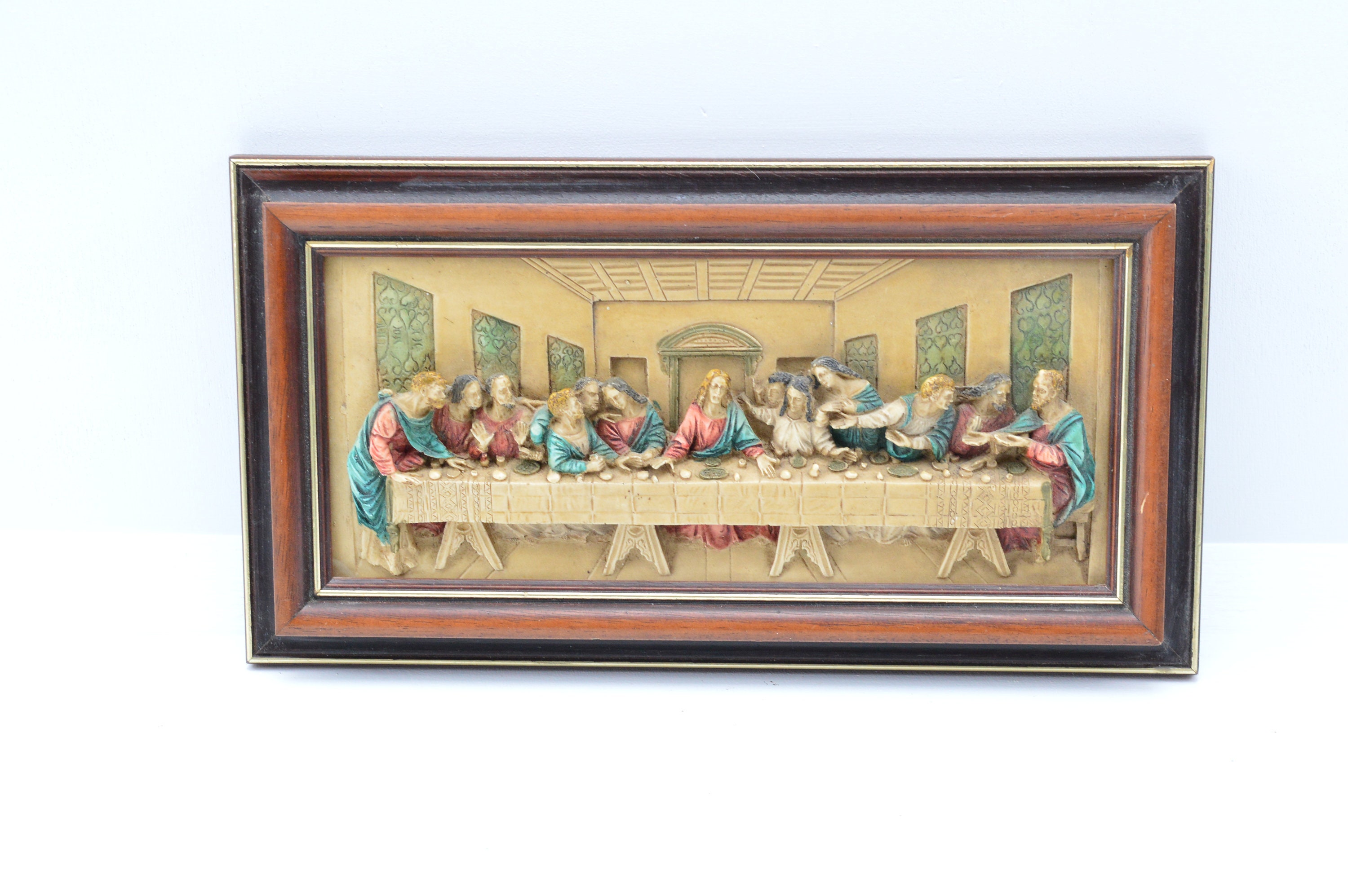 Vintage Resin Wooden Wall Relief Plaque Of The Last Supper | Etsy