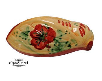 陶器の蝉 手描き - スペイン 大型壁掛け燭台 - ラベンダー色の羽