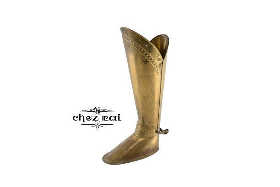 Vintage Brass Boot Weighted Base 