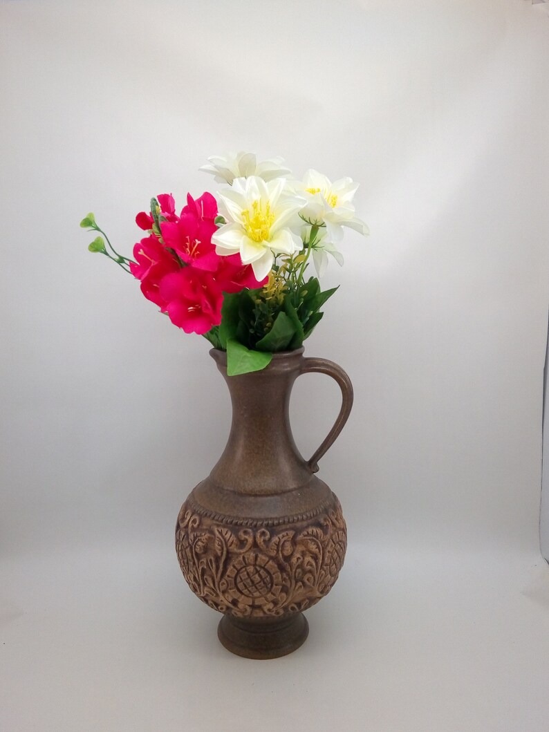 Vintage Jasba West Germany Pottery Vase Jug Ceramic Jar Flowerpot Handled Container Home Decor Decorative Keramik European Chez Rai