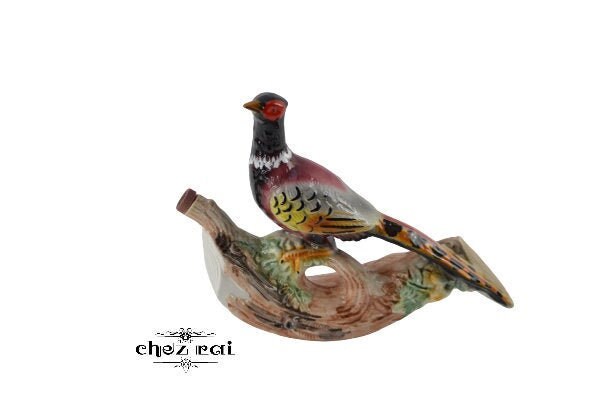 Vintage Italien K.l.e.m. Rocking Pheasant Shaped Garnier Liqueur Bottle Collectible Cork Stopper Cer