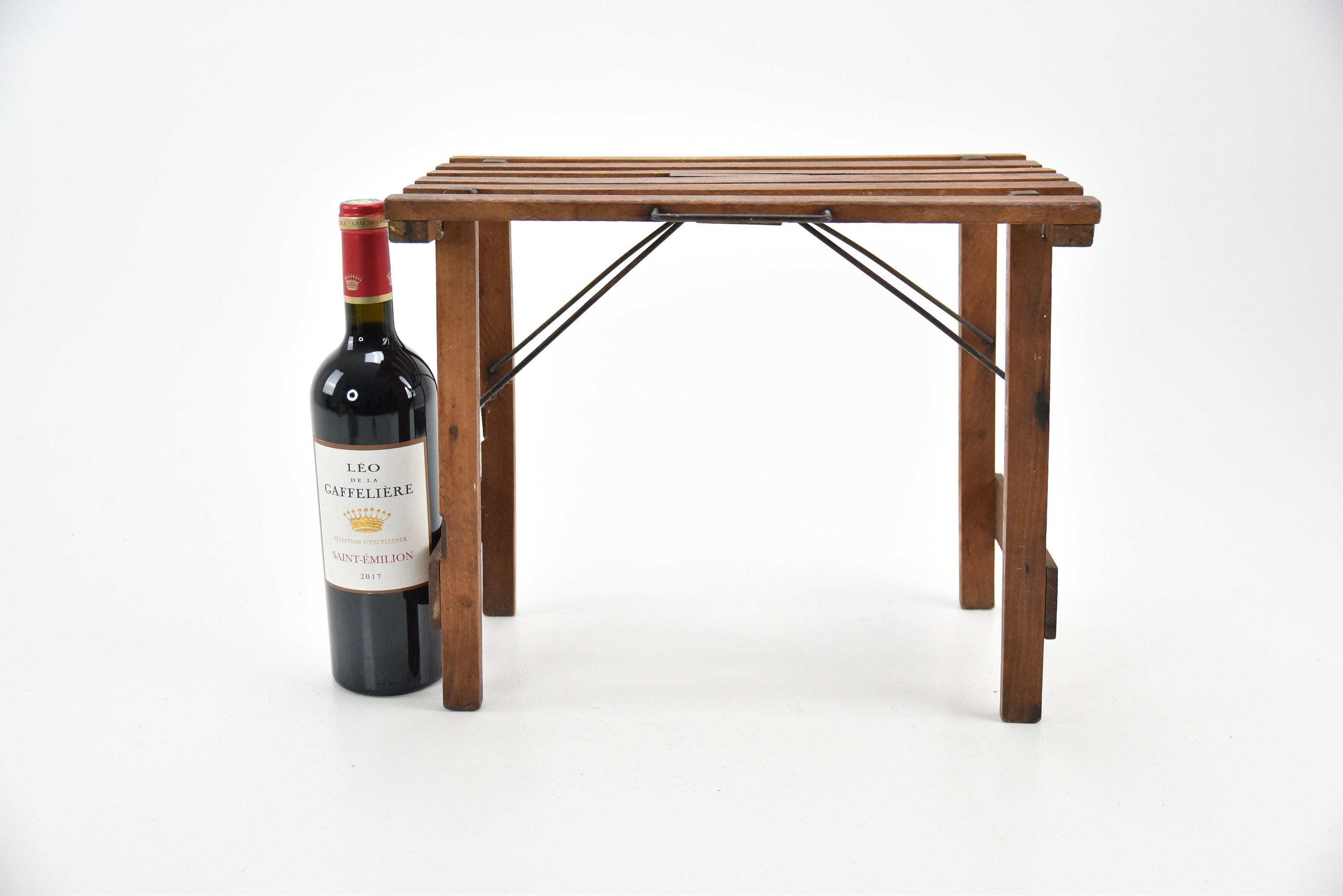 Tabouret en hêtre pliable Blanc Ivoire