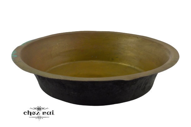 Français Vintage Copper Bassine Confiturier Round Bowl Wash Basin Cooking Country Cottage Chic Rusti