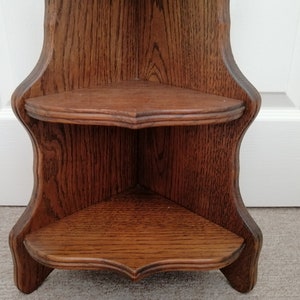 Vintage French Oak Hardwood Heavy Triple Corner Shelf Wall Display Unit Wall Fixing Hanging Ornament Farmhouse Display Rack / Chez Rai image 4