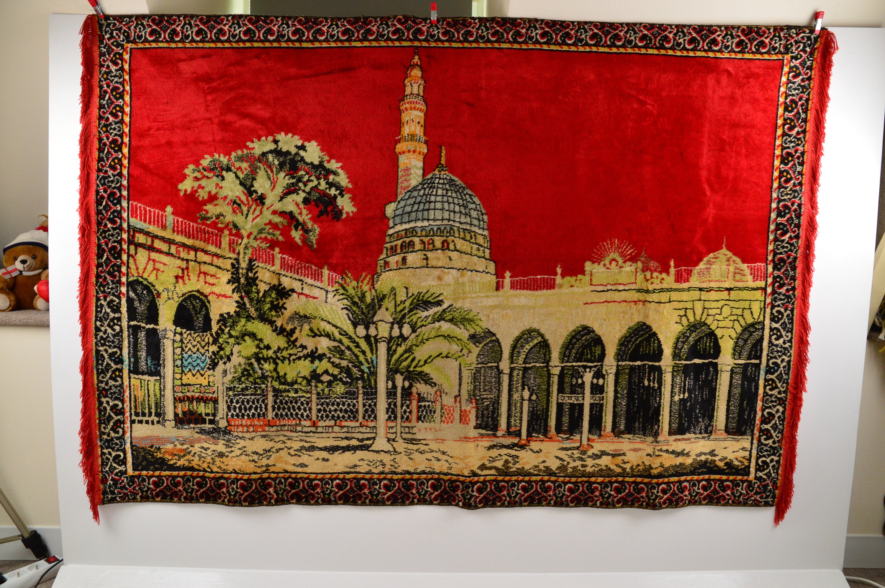 ヴィンテージ　中東　アラビア　壁掛けタペストリー　ラグ ヴィンテージ 中東 アラビア 壁掛けタペストリー ラグ