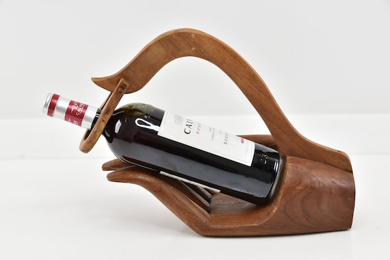 Vintage Wooden Hand Shaped Wine Holder Bottle Holder Wine - Etsy