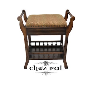 Vintage Beautiful Heavy Sturdy Piano Stool Piano Bench Hinged Top Box And Storage Music Room End Of Bed Stool Seat Gift Idea / ChezRai