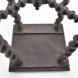 Antique Wooden Stool – Barley Twist Legs, Rustic Home Decor image 6