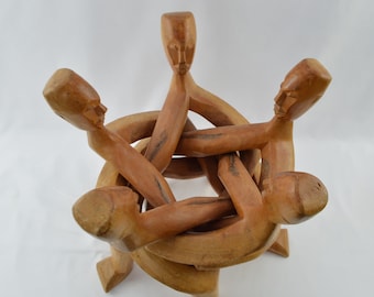 ヴィンテージ　アフリカ　ケニア　オブジェ　【A】 Beautifully detailed vintage African sculpture depicting