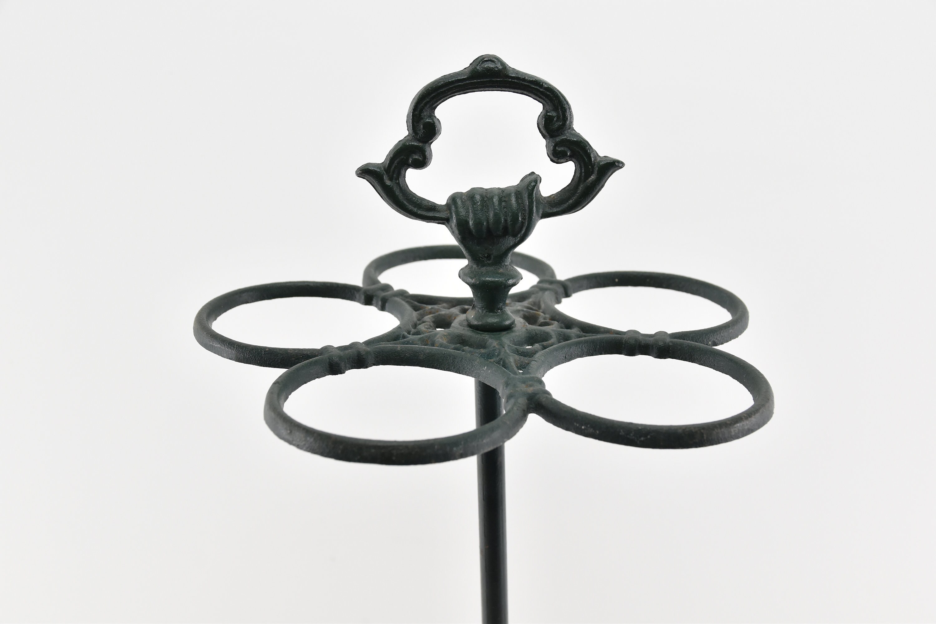 Vintage Heavy Cast Iron Umbrella Stand With Handle Wrought