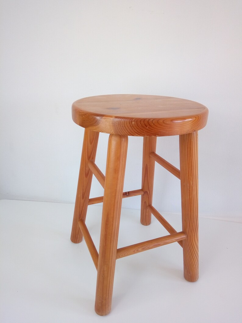 Vintage Wooden Stool Seat Pine Stool Plant Pot Stand Kids Seat Etsy