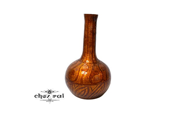 Vintage Français Trouvé Belle Gourde en Forme de Vase Affichage Décoratif Différent Cadeau Idée Étag