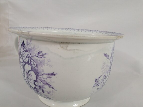 Ancien Pot De Chambre Faïence – K&G Lunéville, Modèle Les Roses, France