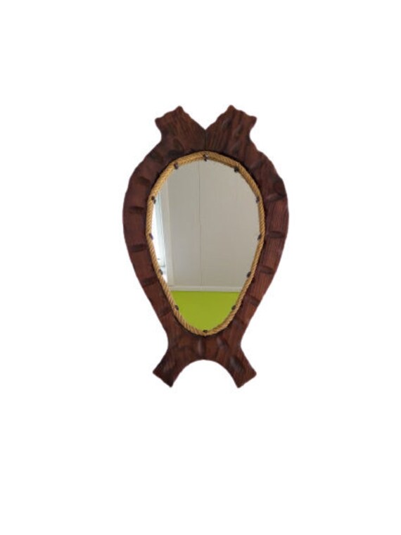 Vintage Wooden Frame Mirror Wall Hanging Decor Hall Dressing Room Farmhouse Rustic Decorative Cadeau