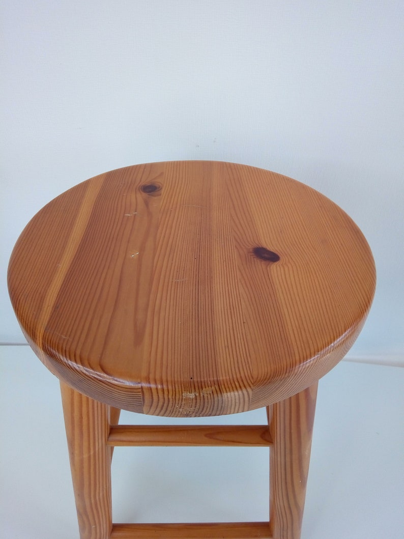 Vintage Wooden Stool Seat Pine Stool Plant Pot Stand Kids Seat Etsy