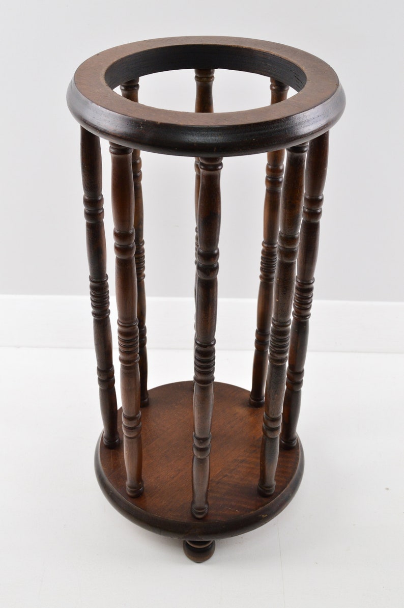 Vintage French Found Wooden Spindled Umbrella Holder Stand Etsy Canada