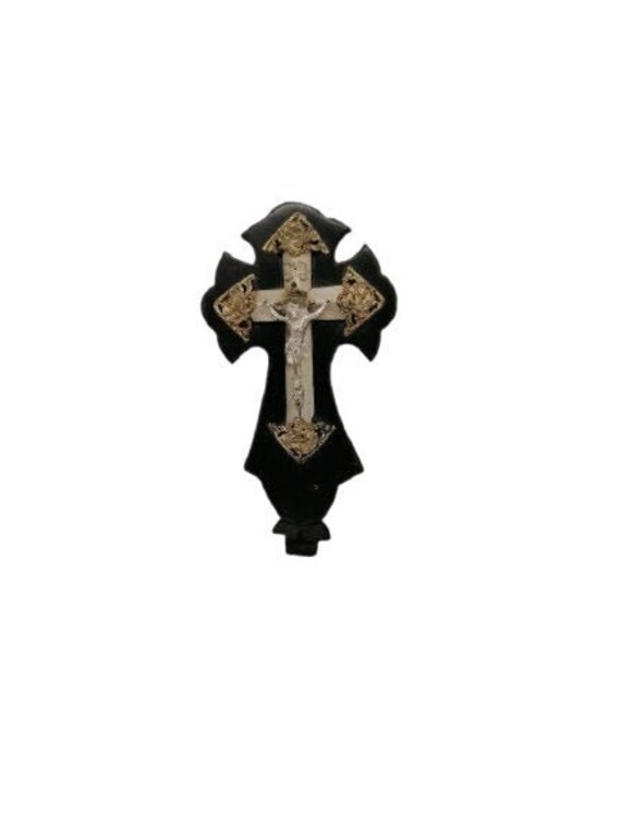 Antique Crucifix Gothic Wall Cross Jesus Christ Inri Unusual Piece Religion Religious Home Decor Chr