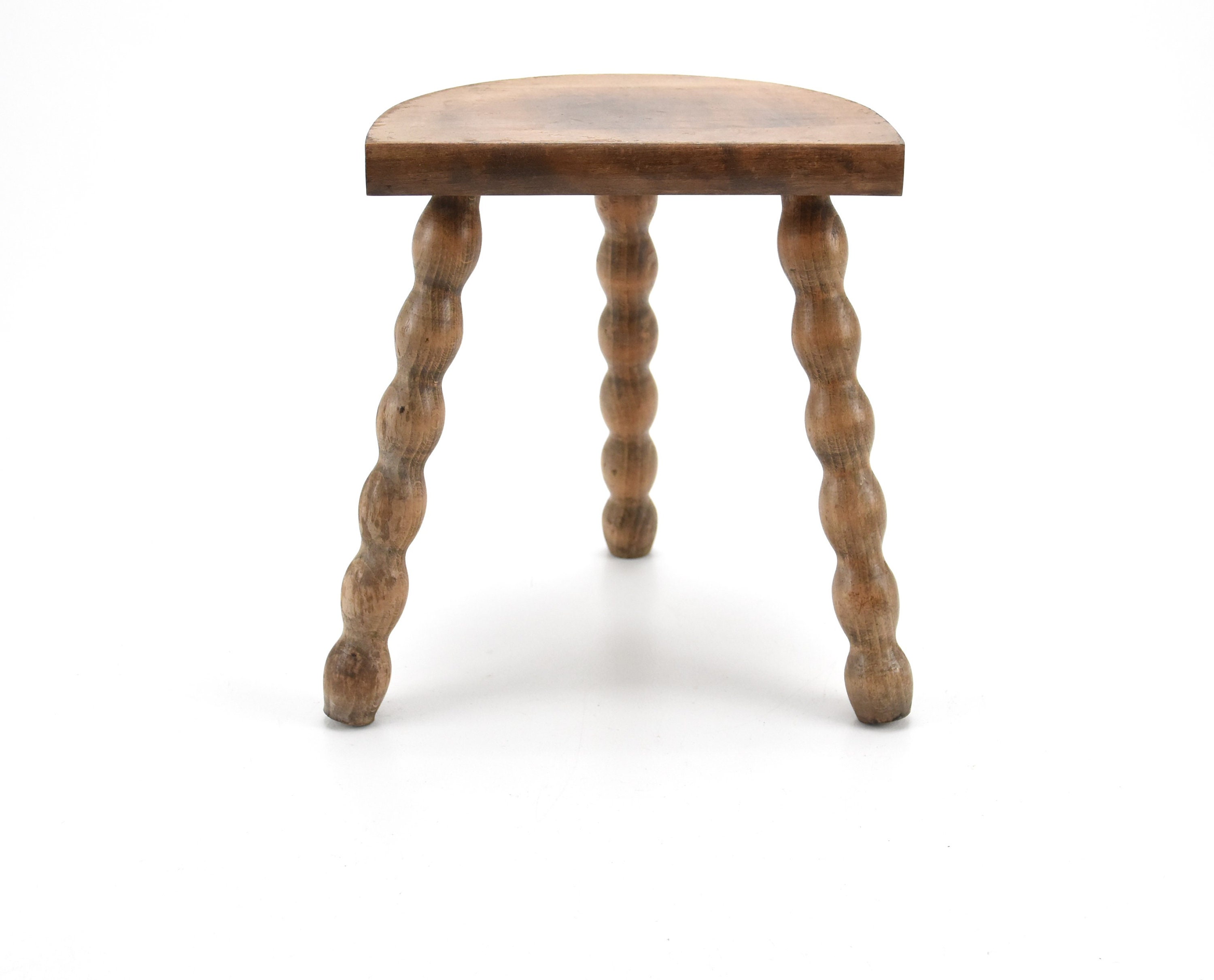 Vintage French 13" Small Wooden Bobbin D Stool Plant Stand Farmhouse ...