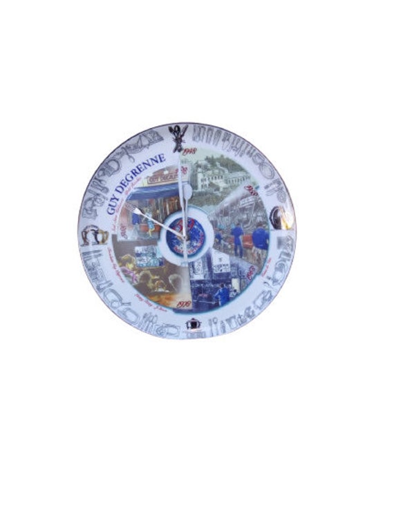 Vintage Français Limoges Guy Degrenne Mur d'horloge Murale Hanging Wall Décor Vire Normandie France