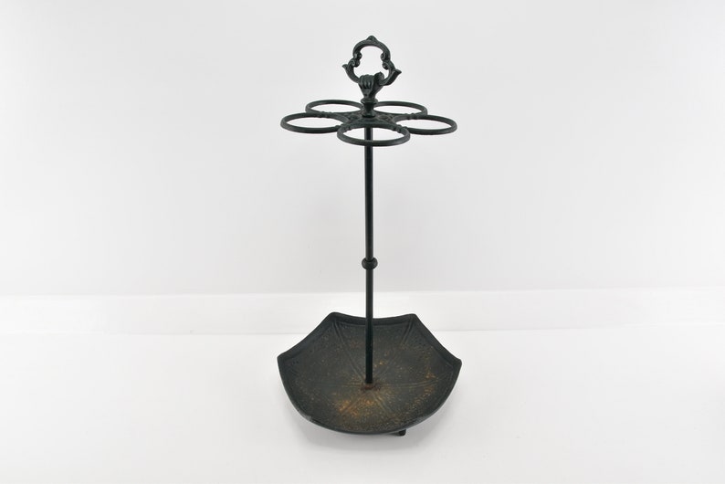 Vintage Heavy Cast Iron Umbrella Stand With Handle Wrought Etsy