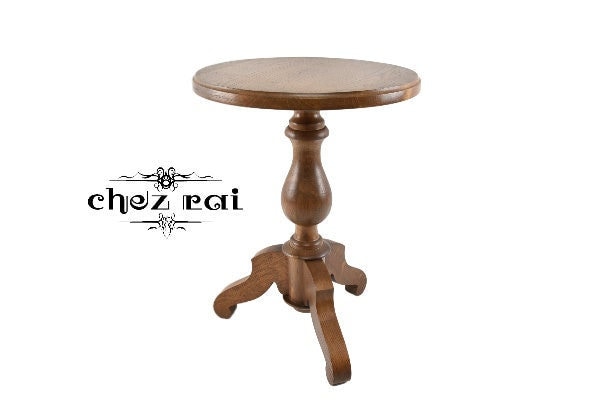 Vintage Français Heavy Wooden Round Guéridon Sellette Pedestal Wine Table Side End Stand Room Displa