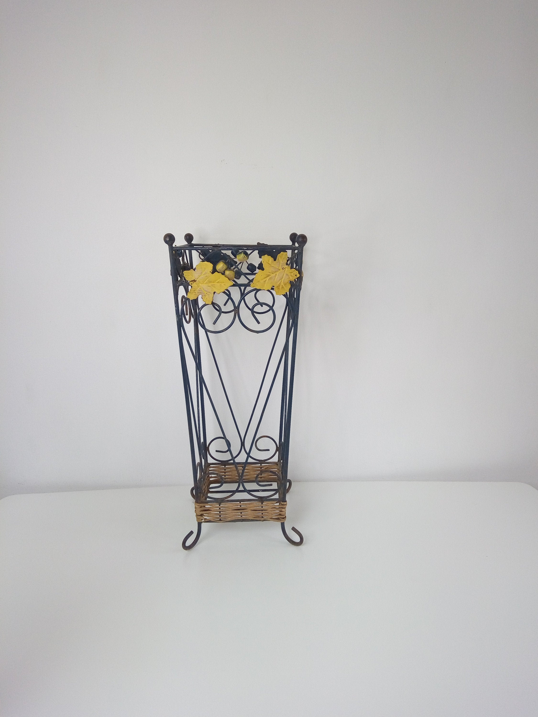 Vintage Wrought Iron Umbrella Stand Plant Pot Stand Hallway Etsy