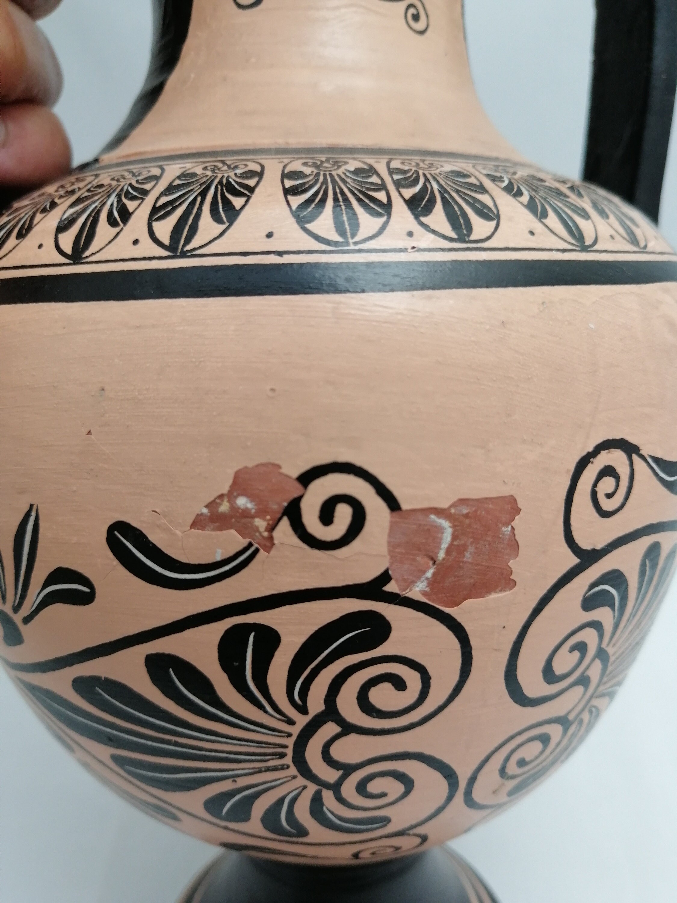 Vintage Large Made In Greece Vase Two Handles Earthenware Etsy