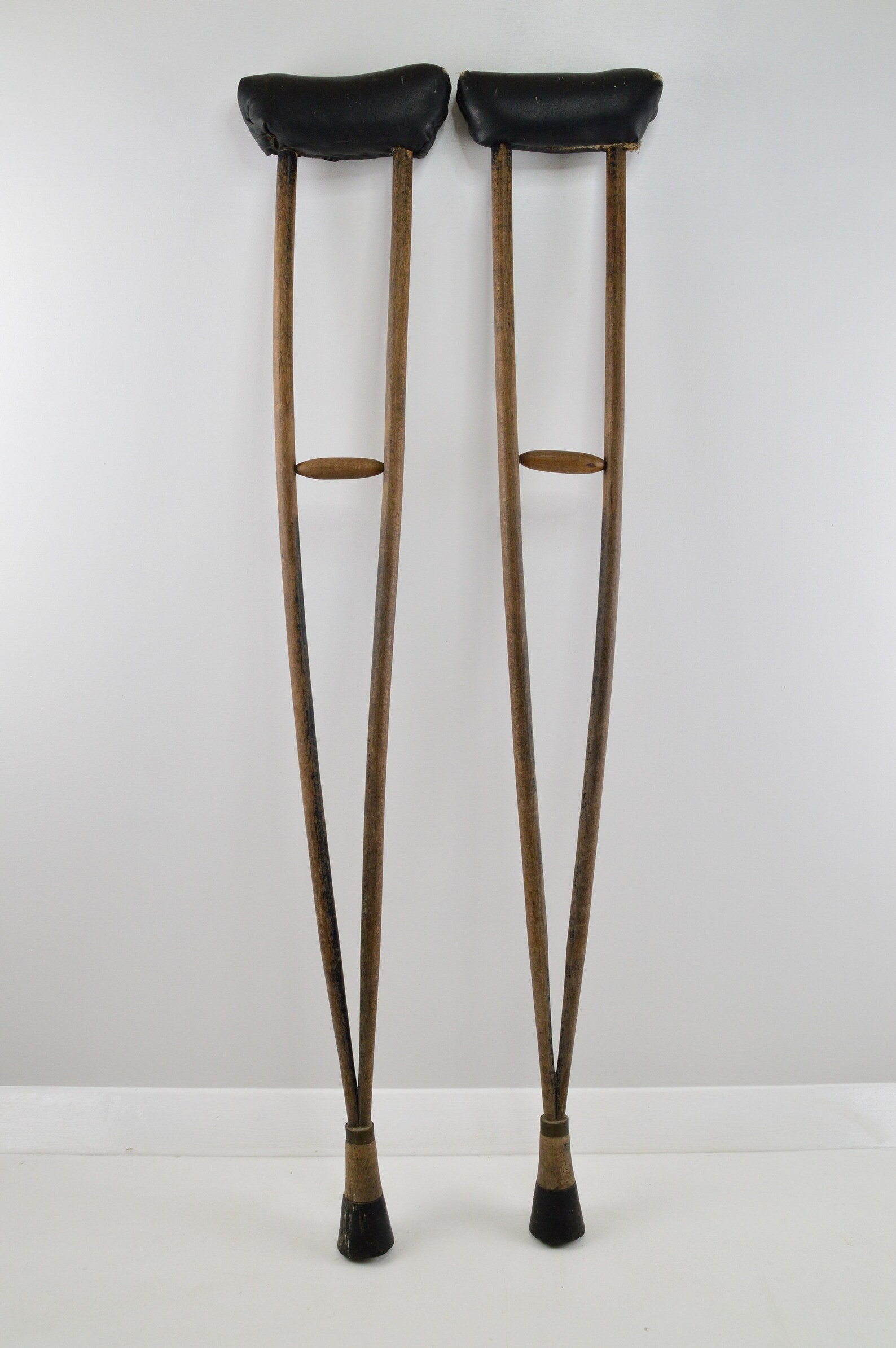 Vintage French Found Crutches Walking Aid Wooden Wood Prop Etsy