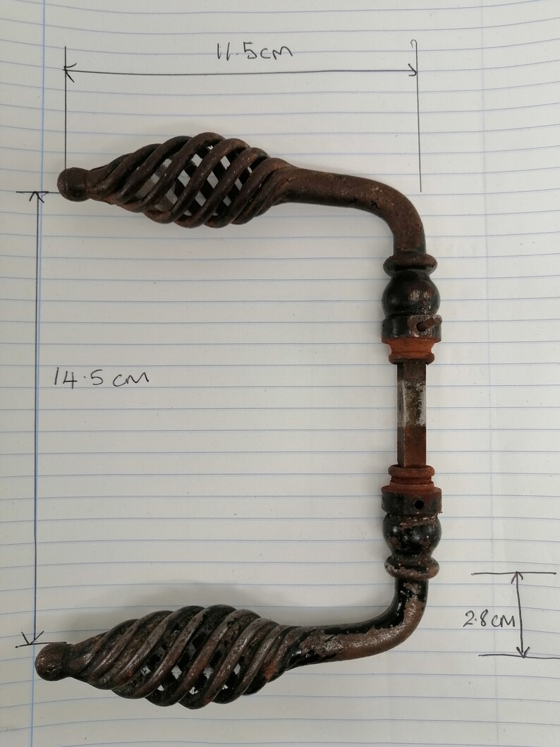 Vintage French Traditional Door Handles Black Cast Iron Door Etsy