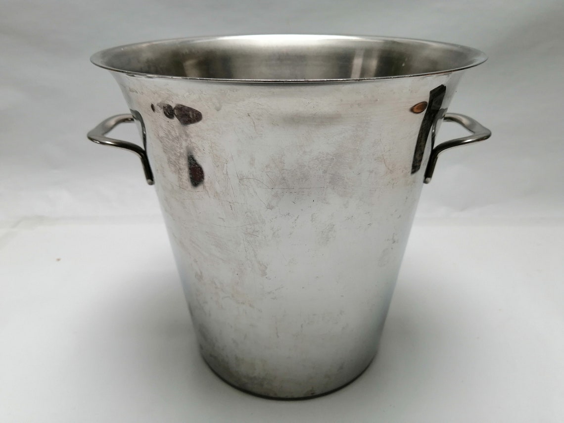 Vintage Stainless Steel Champagne Bucket Wine Cooler Bucket Etsy