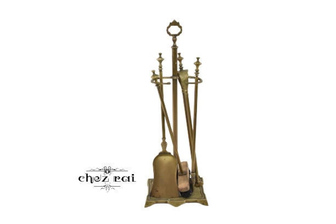 Lot De 3 Accessoires De Cheminée En Laiton – Tisonnier, Fourgon – Déco Intérieur – Occasion