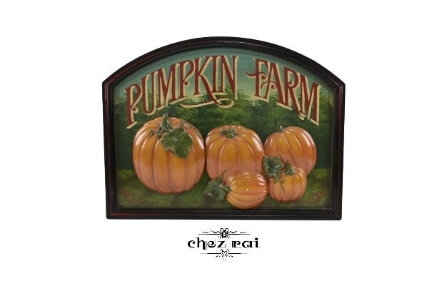 Vintage Heavy Country Corner 3D Mur en Bois Accroché Citrouille Ferme Signe Restaurant Mancave Bar P