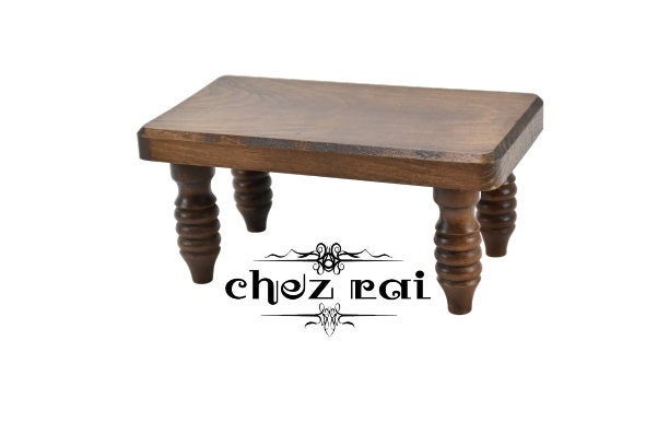 vintage français bois lourd mini banc escabeau siège chambre d'enfant pépinière jouet présentoir plante support repose-pieds plinthe/chezrai