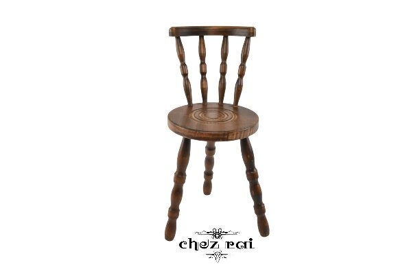 Vintage Français en Bois Mini Chaise Tabouret Plante Stand Décoration Ferme Cottage Jouet Affichage 