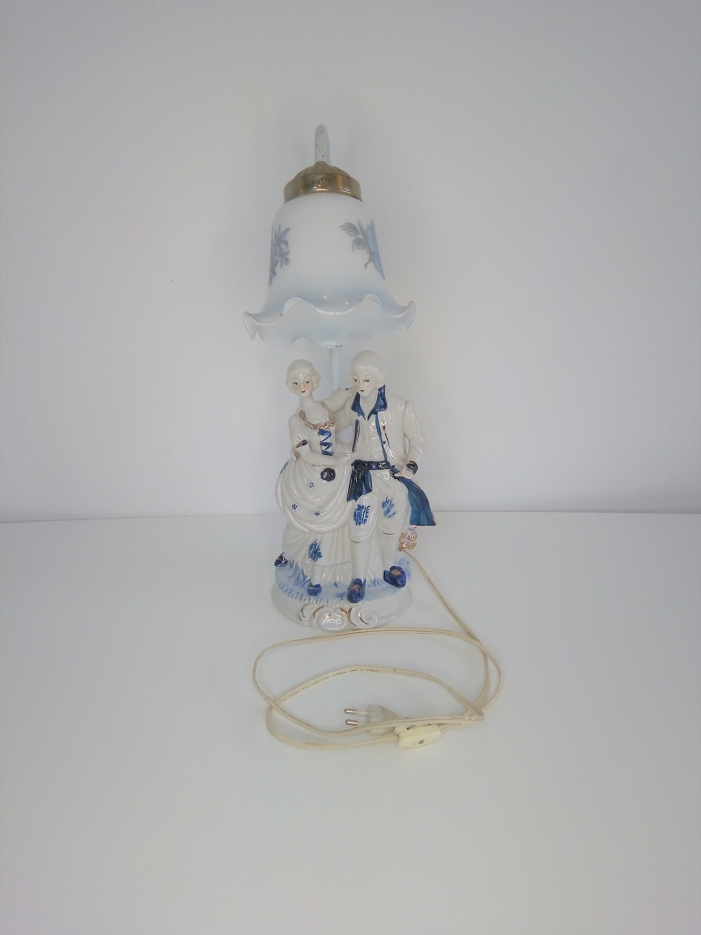 Vintage Statuette Porcelain Light Fitting Table Lamp Bedside Etsy
