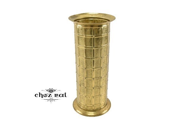 Vintage Brass Umbrella Stand By Peerage Storage Display Holder Couloir Entréeway Walking Stick Made 