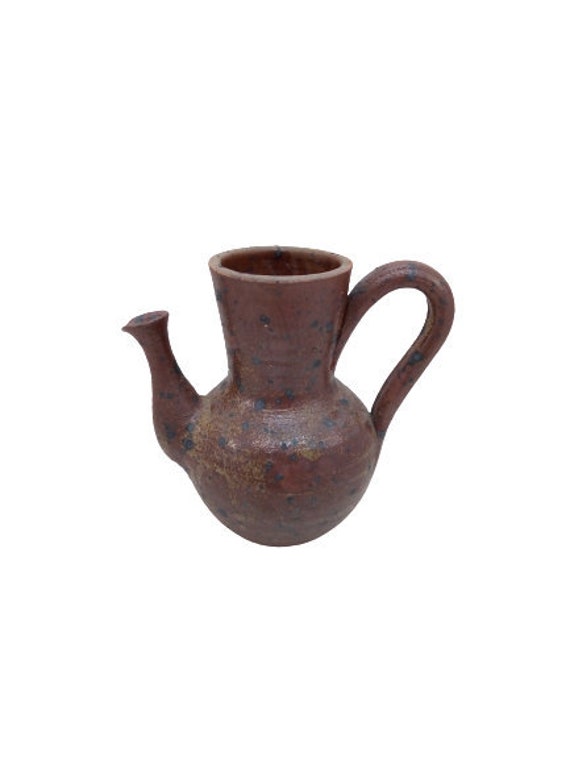 Vintage Normandie Stoneware Jug Pitcher Vase Home Decor Décoratif France Clay Pottery Français Local