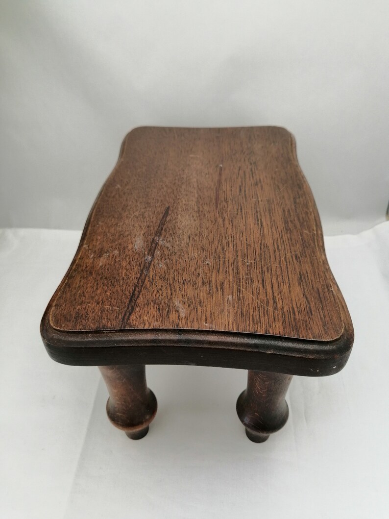 Vintage French Wooden Foot Stool Footrest Small Bench Small Etsy