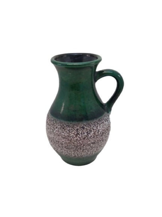 Vase en Céramique Vintage - Keramik Pottery West Germany Forest Green Black Speckled Glaze Decoratio