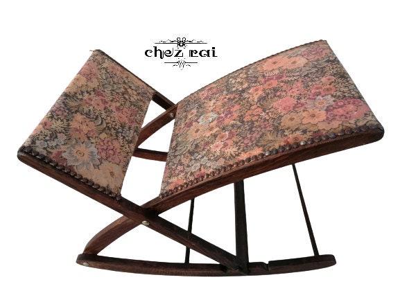 Vintage Folding Footrest Footstool Fabric Rocking Stool Swing Small Chair Living Room Decor Farmhous