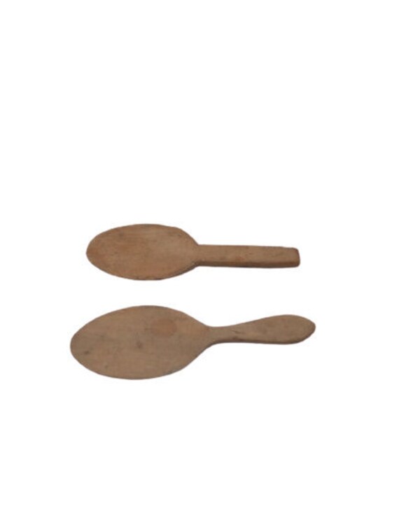 Vintage Français Cuillère à Beurre en Bois Plat Fabriqué La Main Eco Friendly Paddle Type Cuillères 