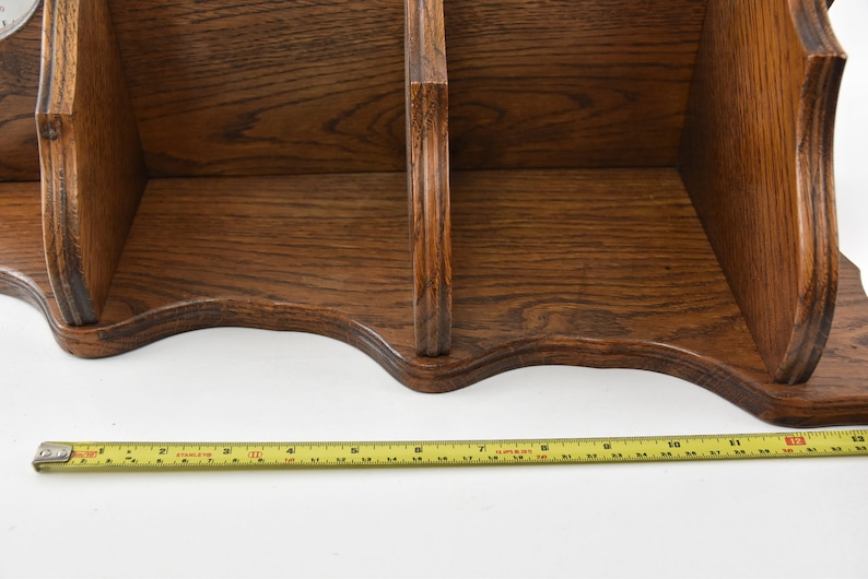 Vintage French Oak Hardwood Heavy Triple Corner Shelf Wall Display Unit Wall Fixing Hanging Ornament Farmhouse Display Rack / Chez Rai image 10