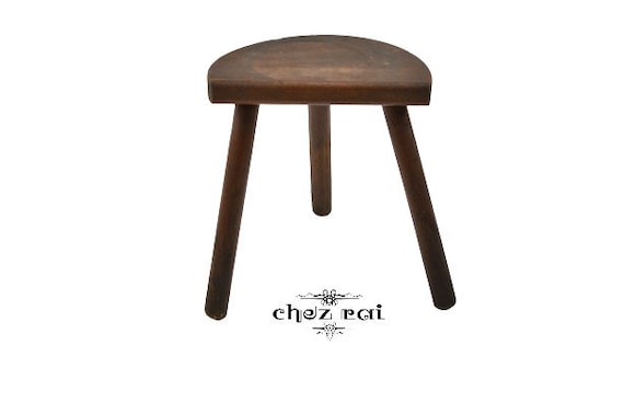 ヴィンテージ フランス製 軽量 木製 無地 D スツール スツール 植物