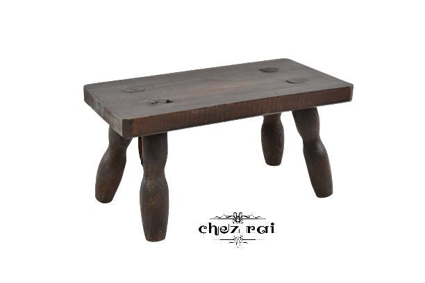 Vintage en Bois Mini Banc Step Tabouret Traite Siège Chambre d'enfant Pépinière Jouet Affichage Plan